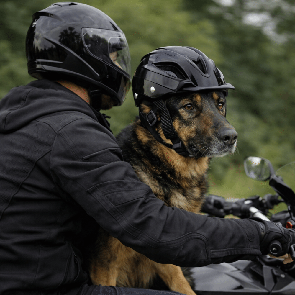 Motorcycle Gear For Dogs - Casco per Cani Regolabile, Tinta Unita,