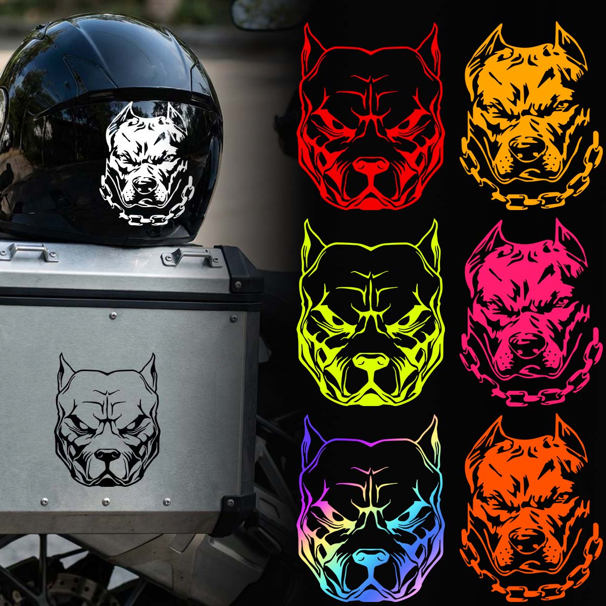 Set di 2 Adesivi Multicolore a - Motorcycle Gear For Dogs recensione e prezzo