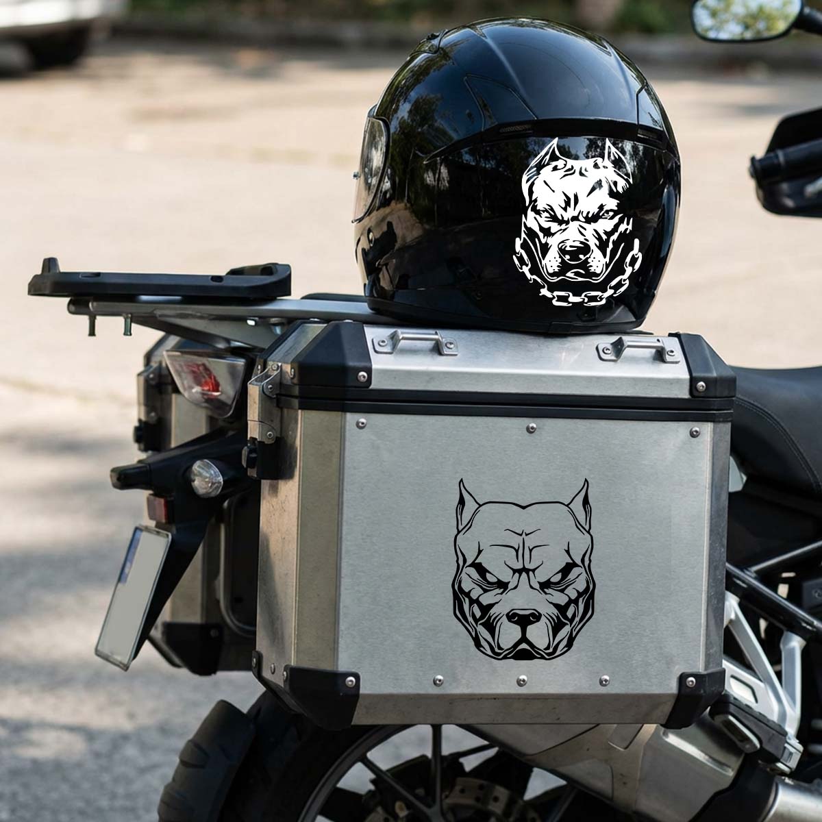 Set di 2 Adesivi Multicolore a - Motorcycle Gear For Dogs recensione e prezzo